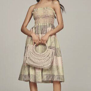 NWT Anthropologie Maeve Strapless A Line Midi Dress